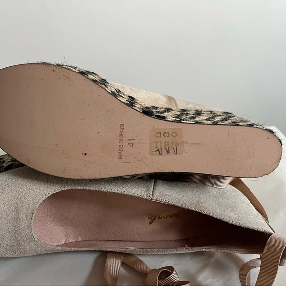 Free People Nude Charade Suede Platform Ballerina Ribbon Tie Espradille size 41 - Picture 11 of 13